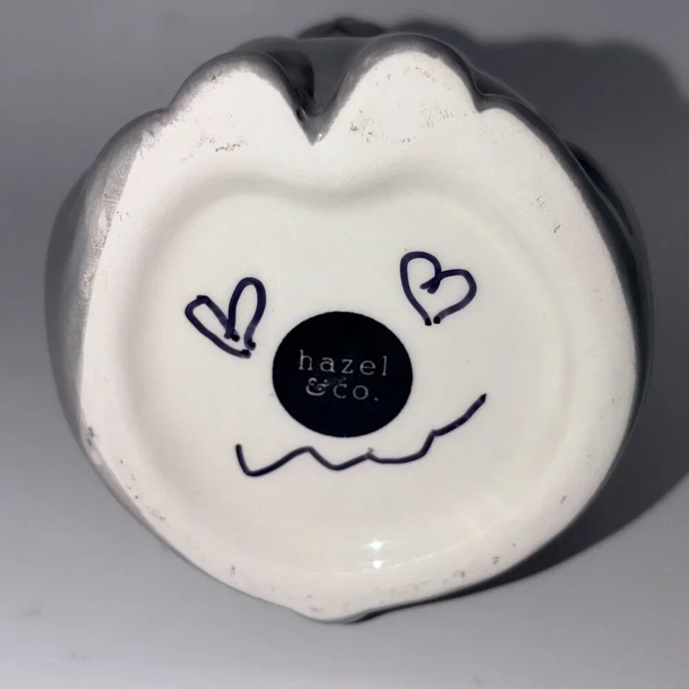 Hazel & Co. Gray Cat Ceramic Planter / Vase – Cute Kitty Decor